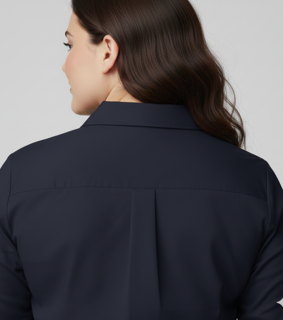 Camisa Social Tricoline Feminina Plus Size | Caimento Executivo, Elegância e Conforto