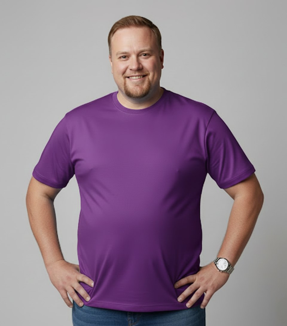 Camiseta Promocional Poliéster Plus Size | Alta Visibilidade, Conforto e Inclusão