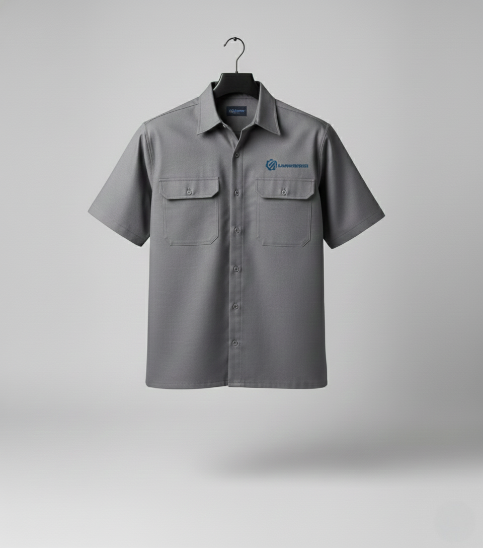 Conjunto Uniforme Profissional de Brim Padrão | Custo-Benefício e Estampagem Otimizada B2B