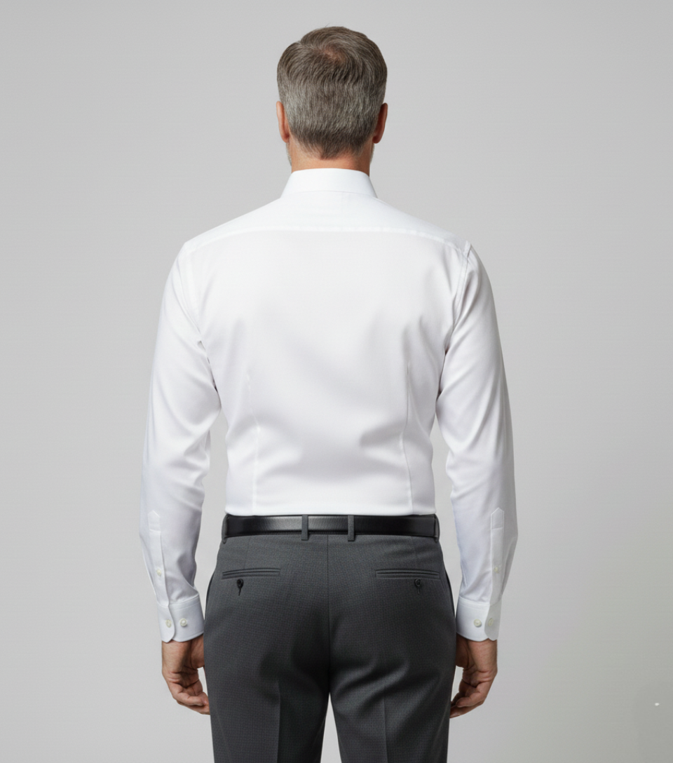 Camisa Social Tricoline Masculina | Elastano, Caimento Executivo e Bolso Estratégico